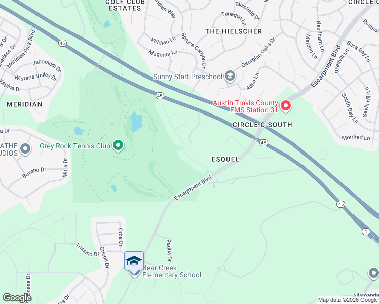 map of restaurants, bars, coffee shops, grocery stores, and more near 6629 Estana Lane in Austin