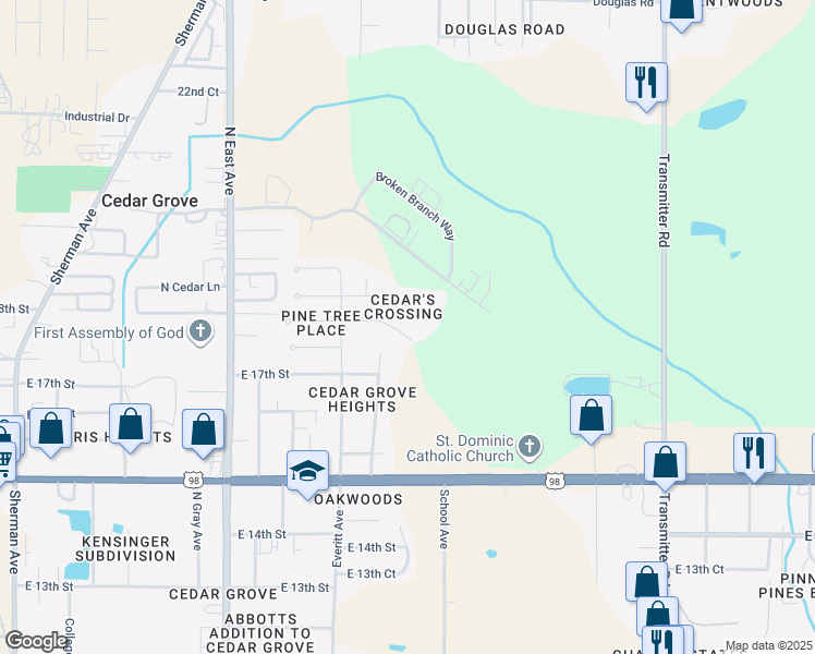 map of restaurants, bars, coffee shops, grocery stores, and more near 2920 Cedars Crossing in Panama City