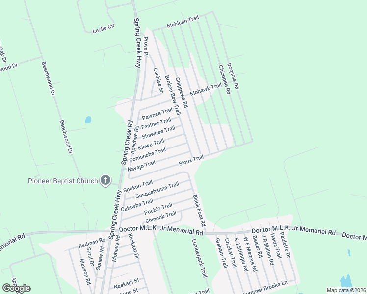 map of restaurants, bars, coffee shops, grocery stores, and more near 107 Comanche Trail in Crawfordville
