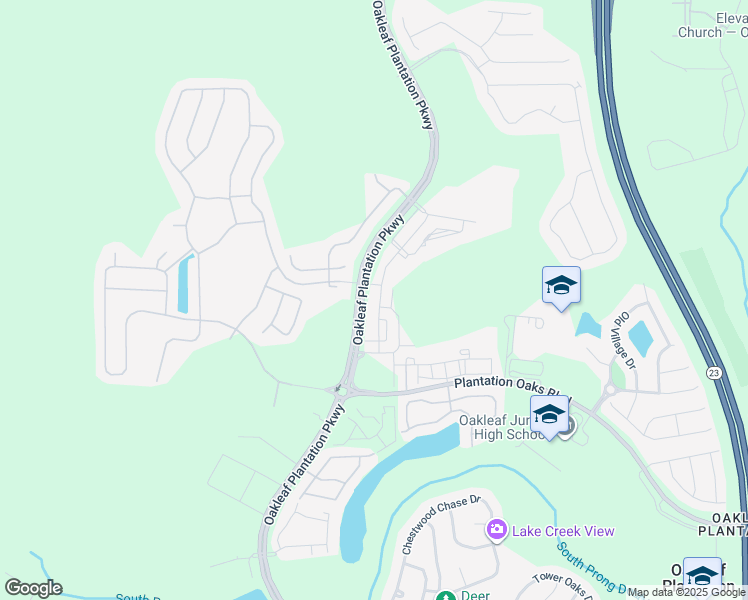 map of restaurants, bars, coffee shops, grocery stores, and more near 625 Oakleaf Plantation Parkway in Orange Park