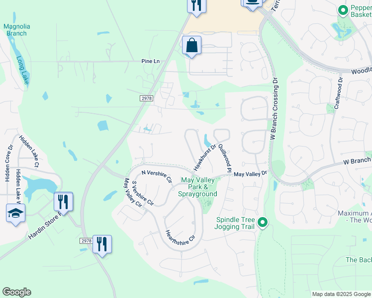map of restaurants, bars, coffee shops, grocery stores, and more near 178 Black Swan Place in Magnolia