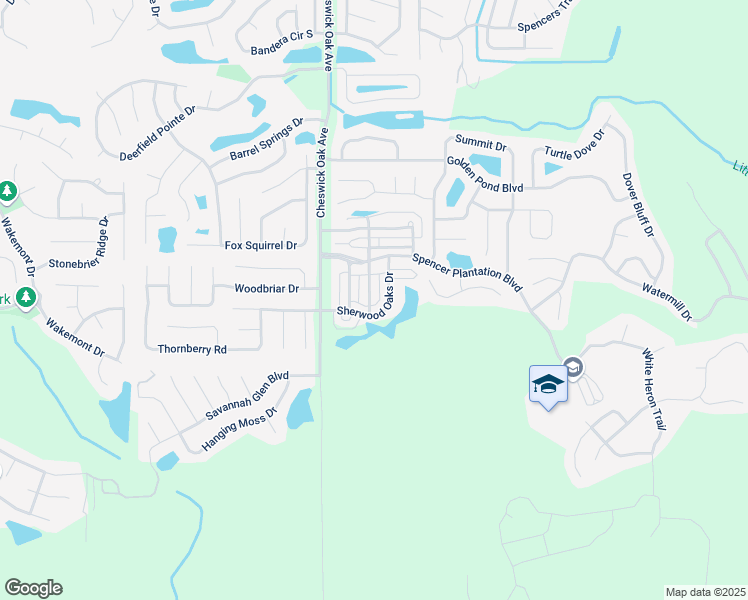 map of restaurants, bars, coffee shops, grocery stores, and more near 490 Sherwood Oaks Drive in Orange Park