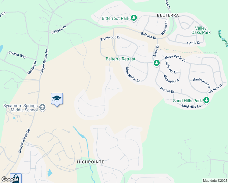 map of restaurants, bars, coffee shops, grocery stores, and more near 168 Medina Hills Court in Austin