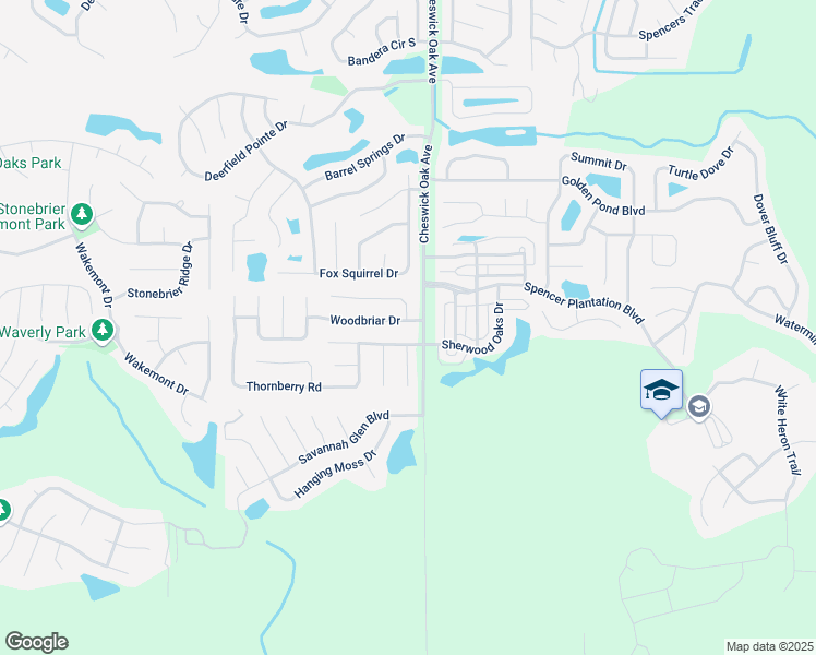 map of restaurants, bars, coffee shops, grocery stores, and more near 3705 Woodbriar Drive in Orange Park