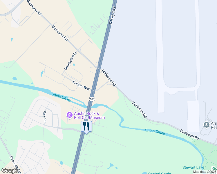 map of restaurants, bars, coffee shops, grocery stores, and more near 8509 Burleson Road in Austin