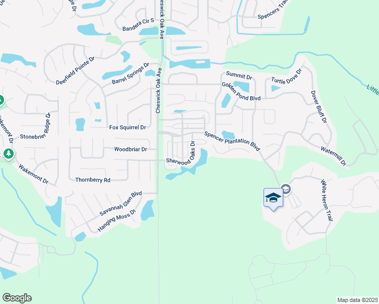 map of restaurants, bars, coffee shops, grocery stores, and more near 490 Sherwood Oaks Drive in Orange Park