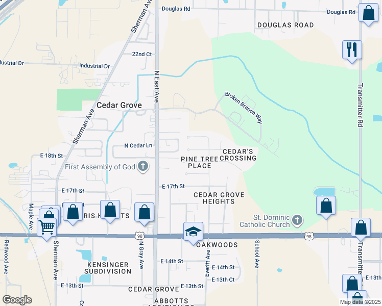 map of restaurants, bars, coffee shops, grocery stores, and more near 2808 Krystal Leigh Court in Panama City