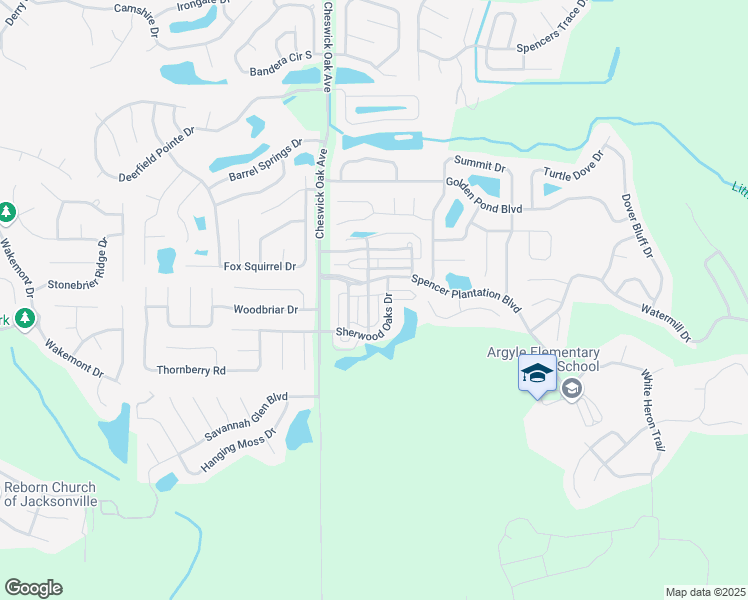 map of restaurants, bars, coffee shops, grocery stores, and more near 323 Pecan Grove Drive in Orange Park