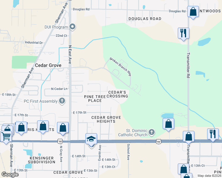 map of restaurants, bars, coffee shops, grocery stores, and more near 2913 Patricia Ann Lane in Panama City