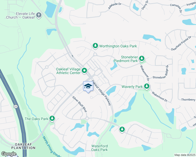 map of restaurants, bars, coffee shops, grocery stores, and more near 404 Mahoney Loop in Orange Park