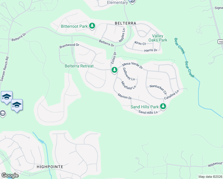 map of restaurants, bars, coffee shops, grocery stores, and more near 276 Merion Drive in Austin