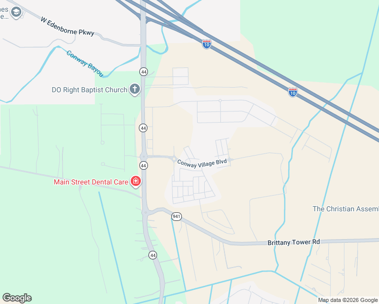 map of restaurants, bars, coffee shops, grocery stores, and more near 535 Conway Village Boulevard in Gonzales