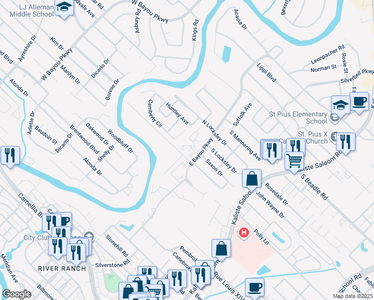 map of restaurants, bars, coffee shops, grocery stores, and more near 21-85 Eureka Plantation Road in Lafayette