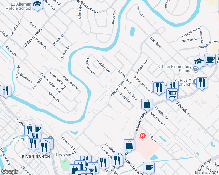 map of restaurants, bars, coffee shops, grocery stores, and more near 21-85 Eureka Plantation Road in Lafayette