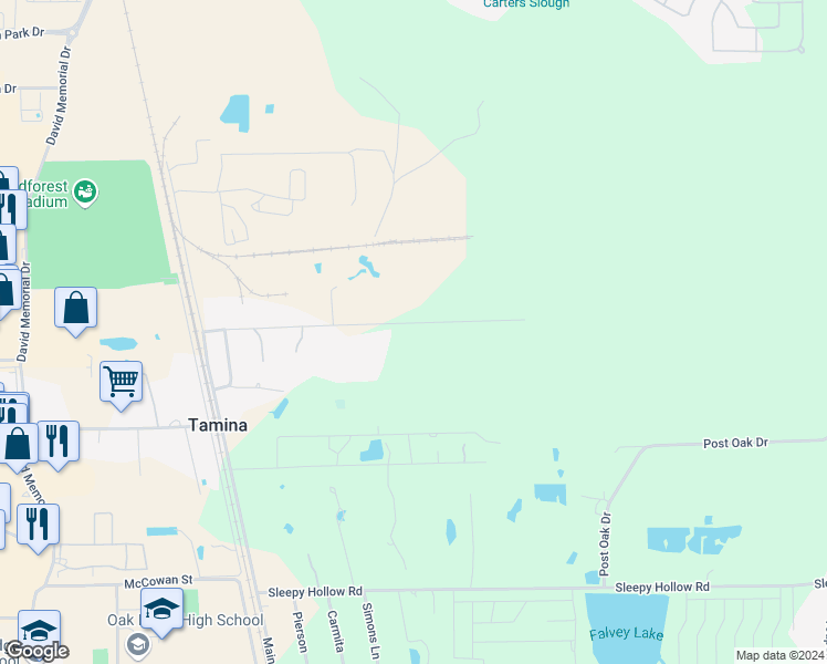 map of restaurants, bars, coffee shops, grocery stores, and more near 9896 Broadway Avenue in Conroe