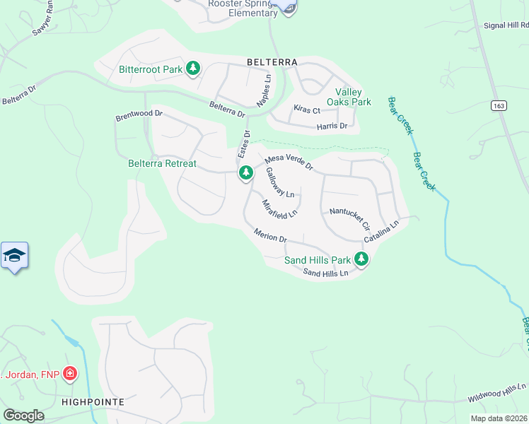 map of restaurants, bars, coffee shops, grocery stores, and more near 196 Mirafield Lane in Austin