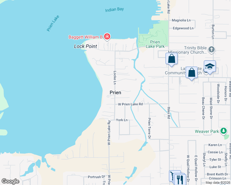 map of restaurants, bars, coffee shops, grocery stores, and more near in Prien