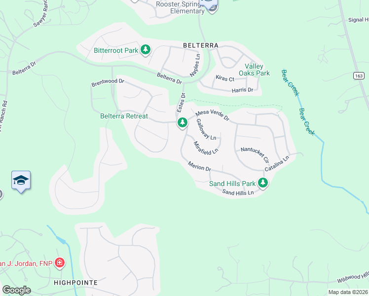 map of restaurants, bars, coffee shops, grocery stores, and more near 196 Mirafield Lane in Austin