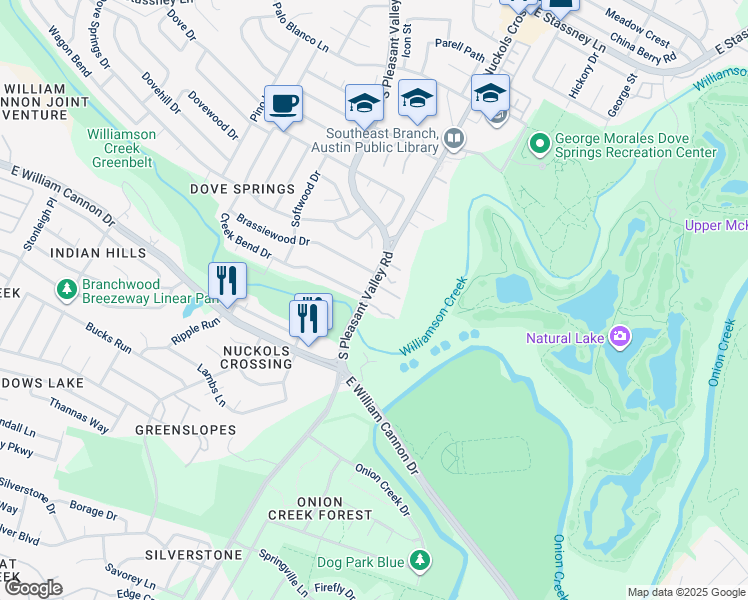 map of restaurants, bars, coffee shops, grocery stores, and more near in Austin