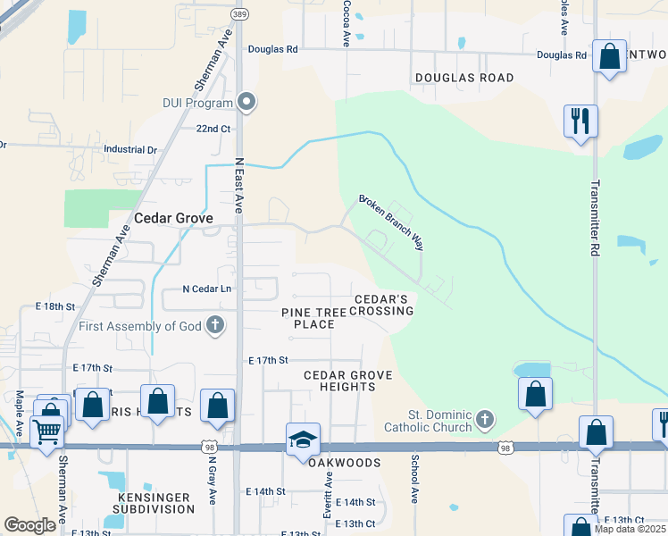 map of restaurants, bars, coffee shops, grocery stores, and more near 1820 Everitt Avenue in Panama City