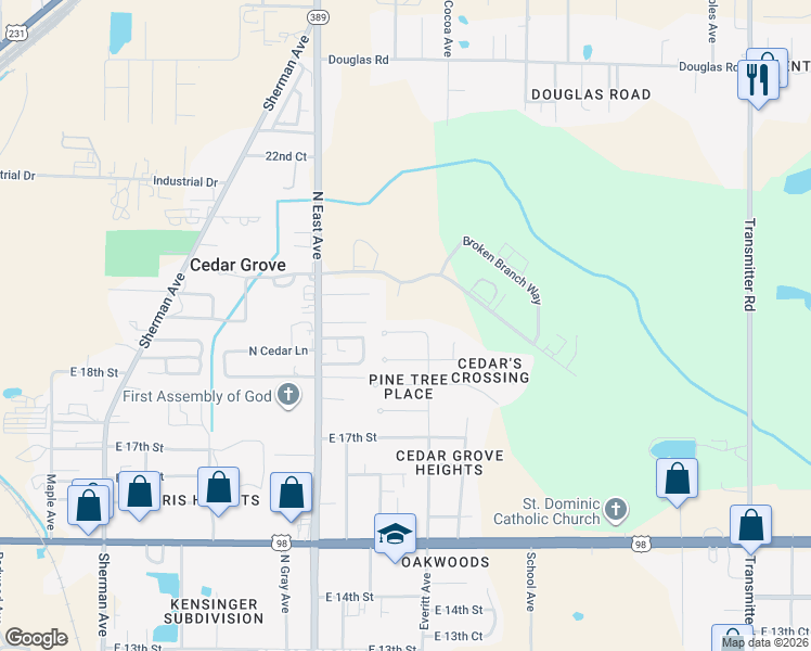 map of restaurants, bars, coffee shops, grocery stores, and more near 2815 Tracy Lynn Court in Panama City