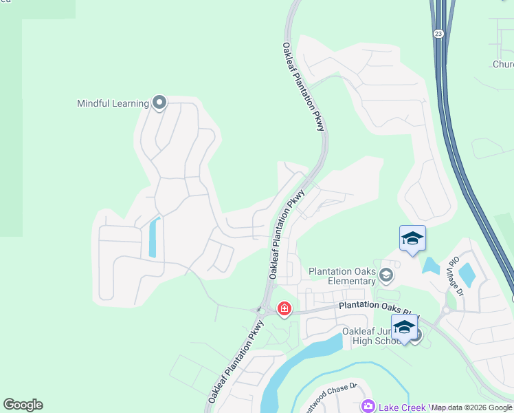 map of restaurants, bars, coffee shops, grocery stores, and more near 406 Hepburn Road in Orange Park