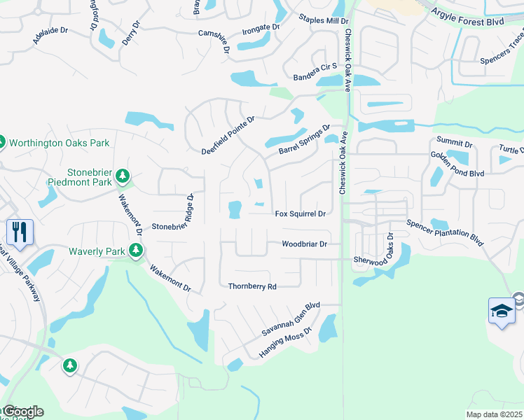 map of restaurants, bars, coffee shops, grocery stores, and more near 551 Jimbay Drive in Orange Park