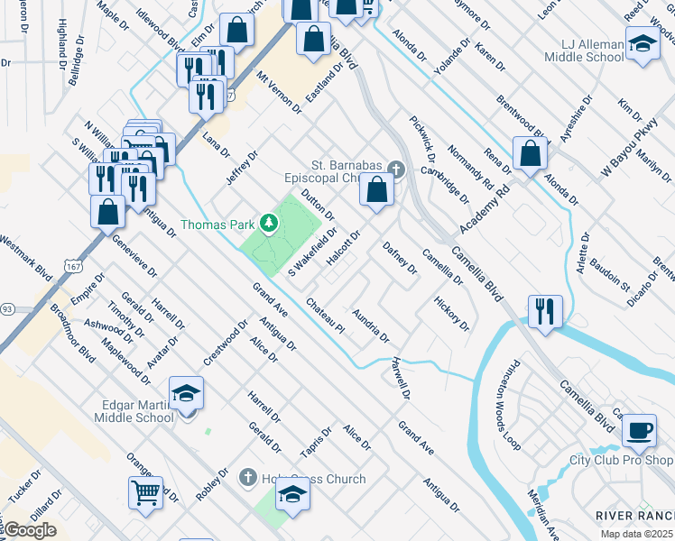 map of restaurants, bars, coffee shops, grocery stores, and more near 119 Mountainside Drive in Lafayette