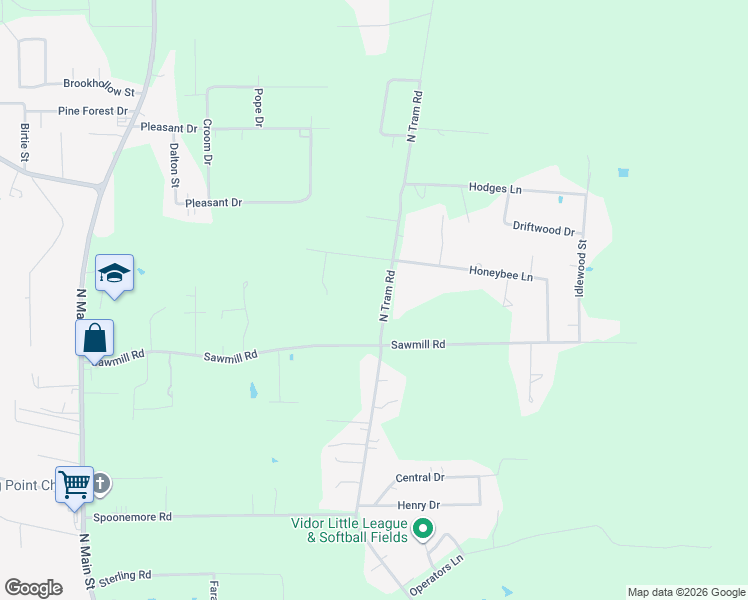 map of restaurants, bars, coffee shops, grocery stores, and more near 4210 North Tram Road in Vidor