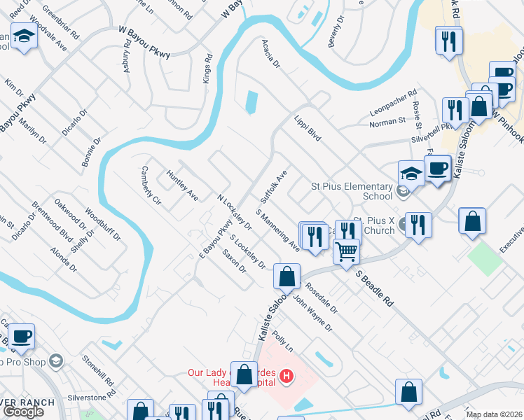 map of restaurants, bars, coffee shops, grocery stores, and more near 101 South Mannering Avenue in Lafayette