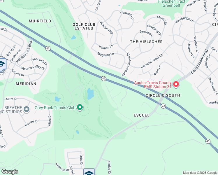 map of restaurants, bars, coffee shops, grocery stores, and more near 7008 Estana Lane in Austin