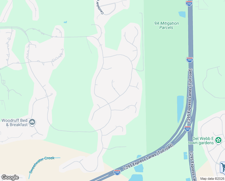 map of restaurants, bars, coffee shops, grocery stores, and more near 8248 Wallingford Hills Lane in Jacksonville
