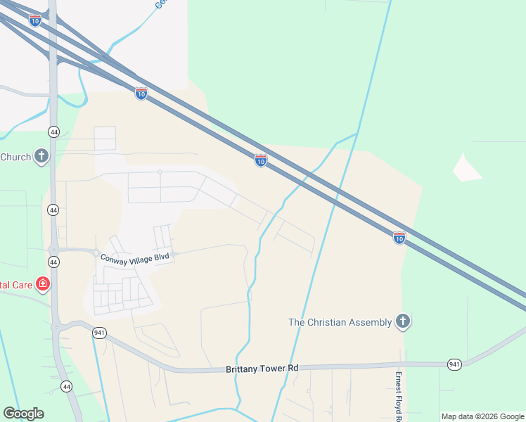 map of restaurants, bars, coffee shops, grocery stores, and more near Interstate 10 in Gonzales