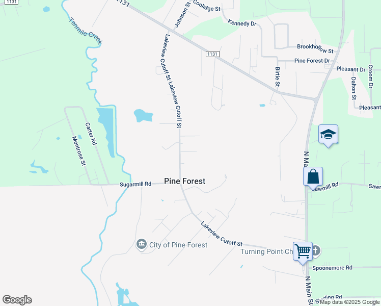 map of restaurants, bars, coffee shops, grocery stores, and more near 165 McVey Street in Vidor