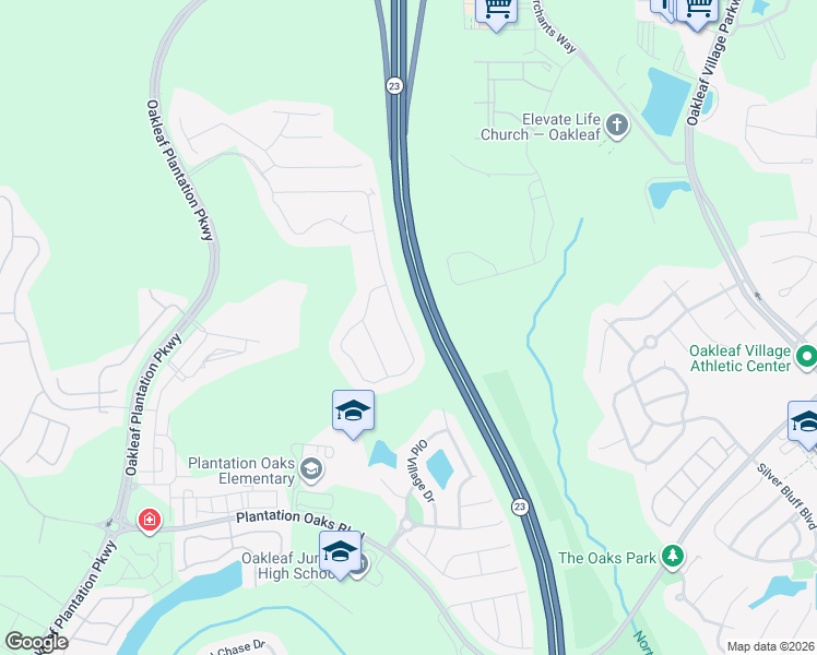 map of restaurants, bars, coffee shops, grocery stores, and more near 4055 Arbor Mill Circle in Orange Park