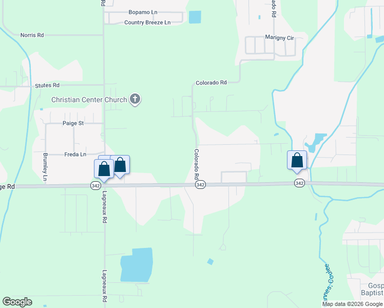 map of restaurants, bars, coffee shops, grocery stores, and more near 121 Colorado Road in Duson