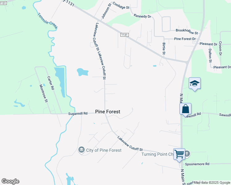 map of restaurants, bars, coffee shops, grocery stores, and more near 165 McVey Street in Vidor