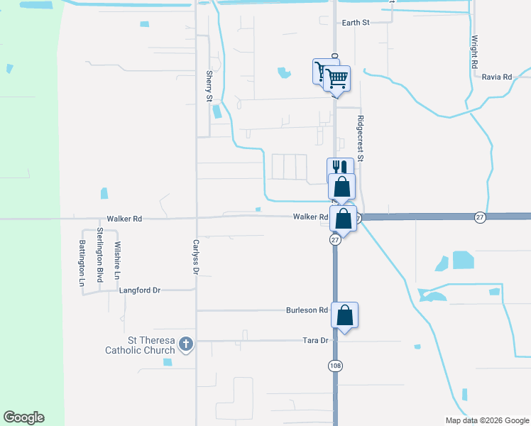 map of restaurants, bars, coffee shops, grocery stores, and more near 4431 Carlyss Drive in Sulphur