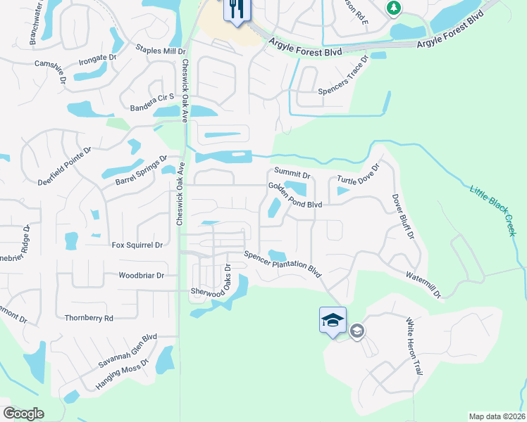 map of restaurants, bars, coffee shops, grocery stores, and more near 533 Summit Drive in Orange Park