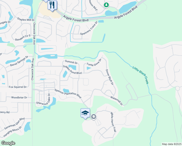 map of restaurants, bars, coffee shops, grocery stores, and more near 2929 Golden Pond Boulevard in Orange Park