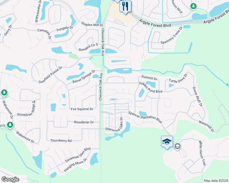 map of restaurants, bars, coffee shops, grocery stores, and more near 3211 Chantilly Court in Orange Park