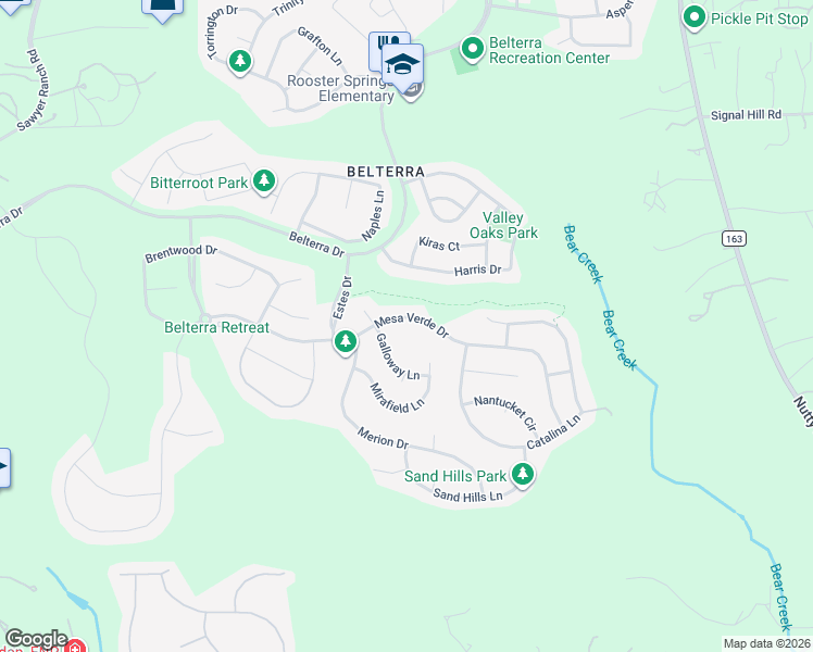 map of restaurants, bars, coffee shops, grocery stores, and more near 13238 Mesa Verde Drive in Austin
