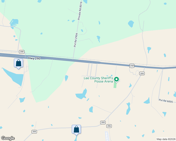 map of restaurants, bars, coffee shops, grocery stores, and more near Pvt Road 2903 in Giddings