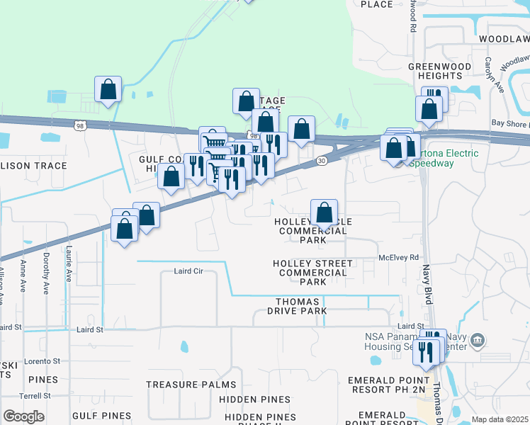 map of restaurants, bars, coffee shops, grocery stores, and more near 2154 Sterling Cove Boulevard in Panama City Beach