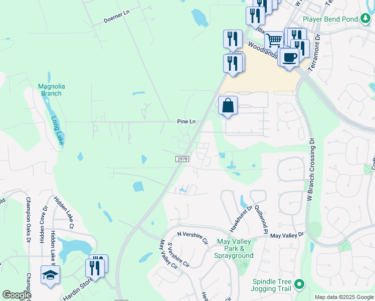 map of restaurants, bars, coffee shops, grocery stores, and more near 29639 Farm to Market Road 2978 in Magnolia