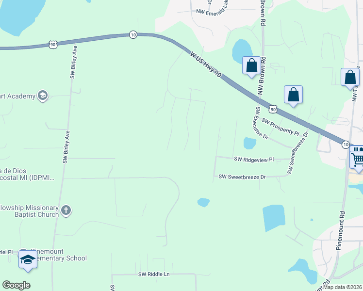 map of restaurants, bars, coffee shops, grocery stores, and more near 364 SW Fieldstone Ct in Lake City