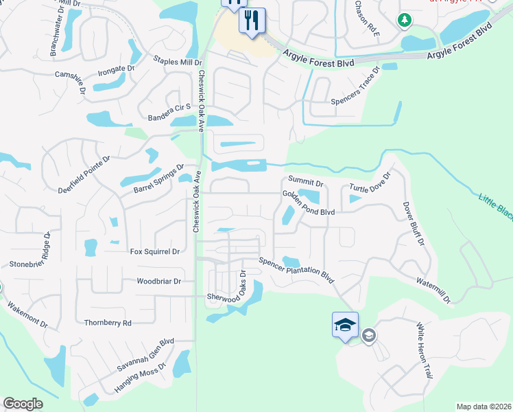map of restaurants, bars, coffee shops, grocery stores, and more near 635 Buckingham Court in Orange Park