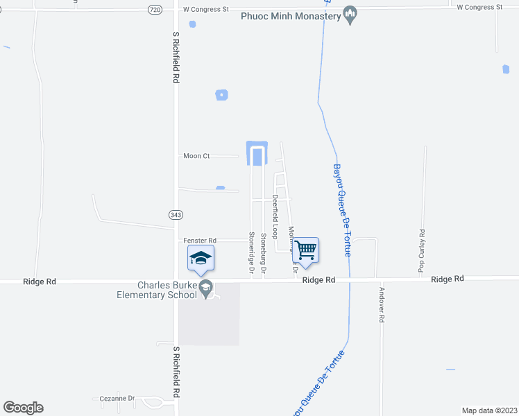 map of restaurants, bars, coffee shops, grocery stores, and more near 137 Stoneburg Drive in Duson