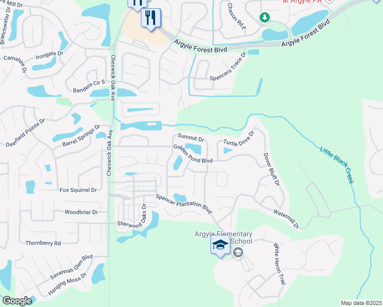 map of restaurants, bars, coffee shops, grocery stores, and more near 2990 Golden Pond Boulevard in Orange Park