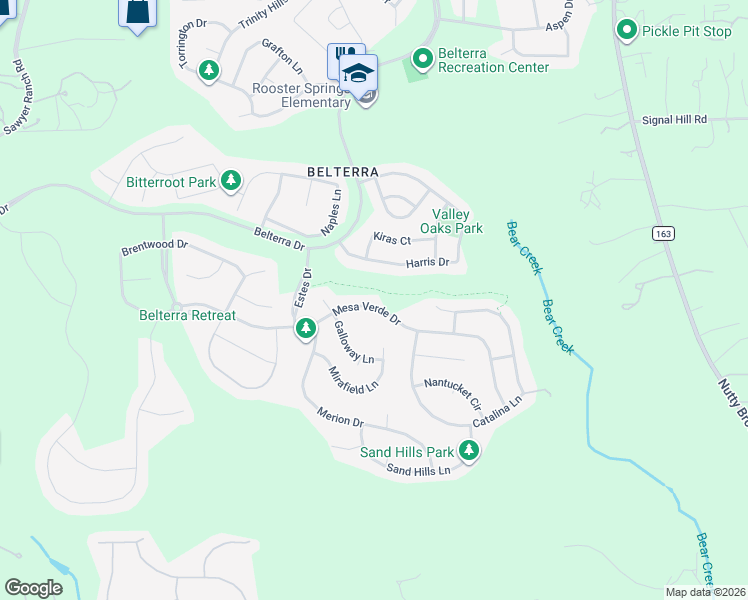 map of restaurants, bars, coffee shops, grocery stores, and more near 13238 Mesa Verde Drive in Austin